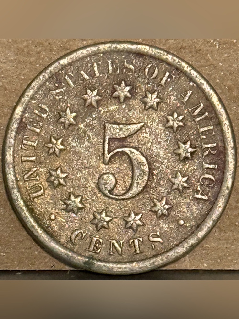 1868 Shield Nickel, No Rays • Ungraded VF (Very Fine)